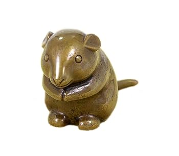 Amazon.co.jp: 干支 置物・文鎮 黄銅製 子・鼠・ねずみ・ネズミ